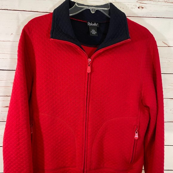 Rafaella Red & Blue Quilted Long Sleeve Zip Front Jacket NWOT Women's Size Large - Picture 8 of 11